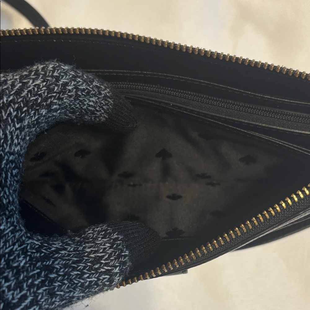 Kate Spade Jackson Small Tab Leather Crossbody Black GUC - Picture 8 of 13